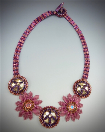 Flower Power Necklace Kit, pink & plum