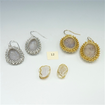 One-of-a-Kind Geode Earrings Kit, geode pair #12