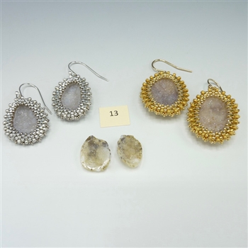 One-of-a-Kind Geode Earrings Kit, geode pair #13