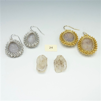 One-of-a-Kind Geode Earrings Kit, geode pair #24