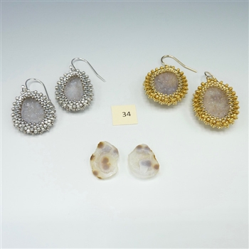 One-of-a-Kind Geode Earrings Kit, geode pair #34