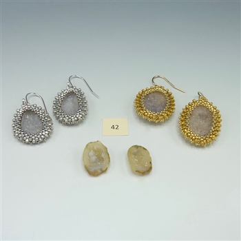 One-of-a-Kind Geode Earrings Kit, geode pair #42