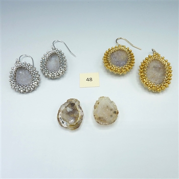 One-of-a-Kind Geode Earrings Kit, geode pair #48