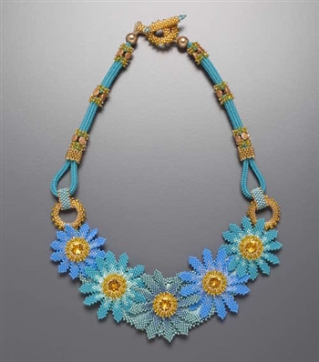 Garden Garland Necklace Kit, blue marguerite color way