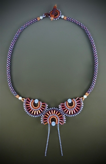 Jazz Age Jewels Necklace Kit, orange, red & blue - RESTOCKED!