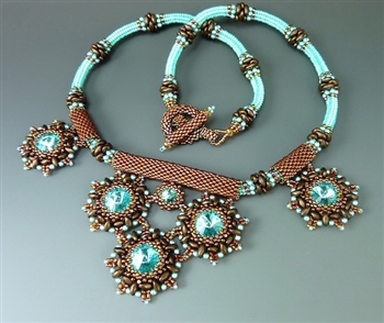Duo-plicity Necklace Kit, turquoise & bronze