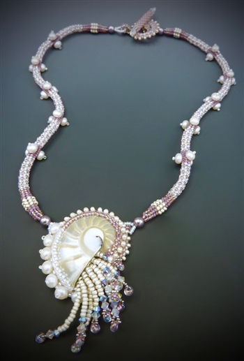 Nautilus Necklace Kit, orchid & white