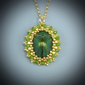 Scarab Beetle Pendant Necklace