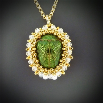 Scarab Beetle Pendant Necklace