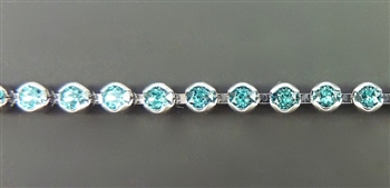 Swarovski Cup Chain, 18pp, light turquoise rhodium, 12 inches