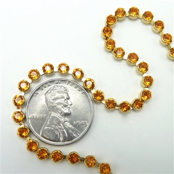 Swarovski Cup Chain, 24pp, tangerine gold, 12 inches