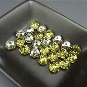 8mm Swarovski rondelle beads (article 5040), olivine AB, 24 pieces