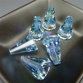Swarovski 17x12mm Artemis beads (article 5540), aqua glacier blue, 6 pieces