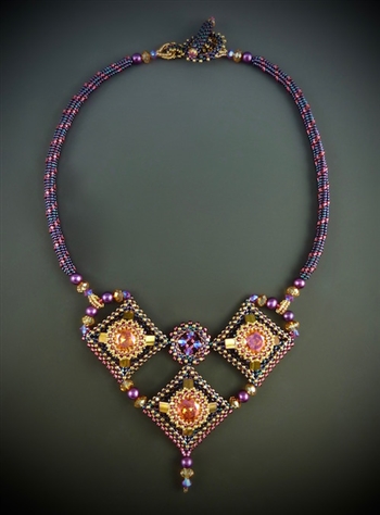 Trois Diamants Necklace Kit, Purple & Astral Pink - final restock!
