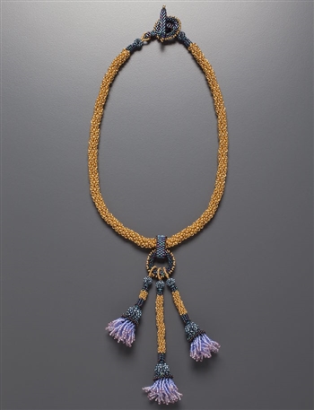 Thistle Dew Necklace Kit, gold & blue