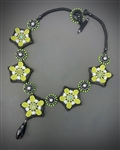 Tudor Rose Necklace Kit,  lime green & black