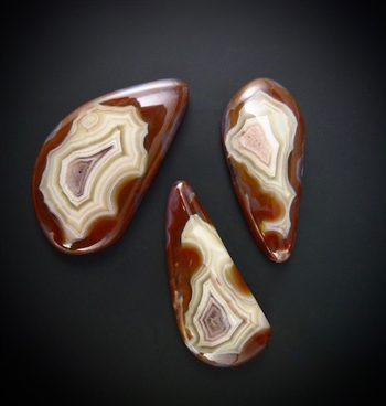 Set of Three Laguna Agate Cabochons