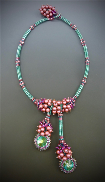 Vineyard Jewel Necklace Kit, emerald & mulberry