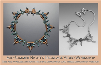 Mid Summer Night's Necklace Virtual Workshop and Kit (peach forest green kit) - July 15th, 2022