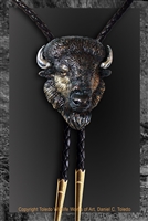 Bison Bolo "American Monarch" by wildlife artist Daniel C. Toledo, Toledo Wildlife Works of Art