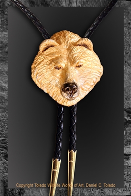 Grizzly bear bolo "Oso Wonderful" by wildlife artist Daniel C. Toledo, Toledo Wildlife Works of Art