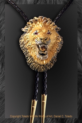 Lion bolo "Roar of Africa" by wildlife artist Daniel C. Toledo, Toledo Wildlife Works of Art