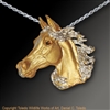 Arabian Horse Pendant "Desert Wind" by wildlife artist and jeweler Daniel C. Toledo, Toledo Wildlife Works of Art