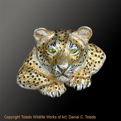 Cheetah Pendant "Silent Beauty" by wildlife artist and jeweler Daniel C. Toledo, Toledo Wildlife Works of Art