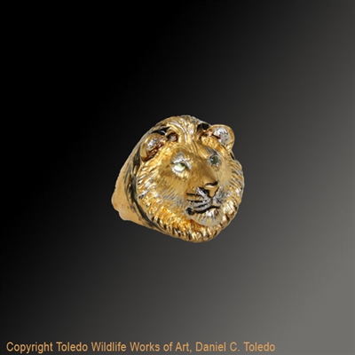 Lion Ring "Son of Simba" by wildlife artist and jeweler Daniel C. Toledo, Toledo Wildlife Works of Art