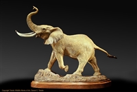 Elephant Bronze Sculpture "The Final Warning" by wildlife sculptor Daniel C. Toledo, Toledo Wildlife Works of Art