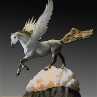 Pegasus bronze sculpture "Pegasus, Angel Horse by wildlife sculptor Daniel C. Toledo, Toledo Wildlife Works of Art