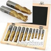 10 pc 4 & 2 FLUTE HSS Titanium Coated SQUARE END MILL EndMill