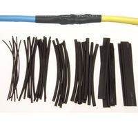 48 pc HEAT SHRINK TUBING WIRE WRAP SLEEVES BLACK COVER