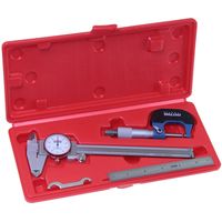 MACHINIST INSPECTION TOOL SET DIAL CALIPER / MICROMETER / STAINLESS STEEL RULE