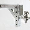 CHROME 10" ADJUSTABLE TRAILER DROP BALL MOUNT HITCH TOW