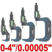 4 pc 0-4"/0.00005" ELECTRONIC MICROMETER DIGITAL  X-PRECISION OUTSIDE LARGE LCD