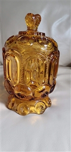 LE Smit Moon and Stars  amber glass container