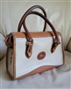 Dooney and Bourke tan and brown leather handbag