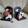 Soccer and football children room bookends