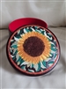 Sunflower embossed lid round jewelry storage box