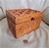 Hand carved wooden box storage home decor