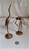 Two brass metal Cranes sculptures home decor