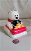 Sleding Polar Bear and  Penguin great candle 1995