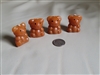 Four vintage mini candles brown bears