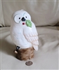 Large candle  white Owl with Mistletoe
