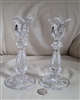 Elegant glass candle holders set of 2 tulip design