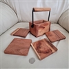 Handcrafted wooden set of 4 coaster box