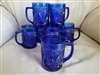 Arcoroc France Cobalt blue set of eight mugs