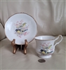 Teacup and saucer Finches decor Minster England