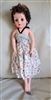 Vintage 17" doll in floral dress 1950 style